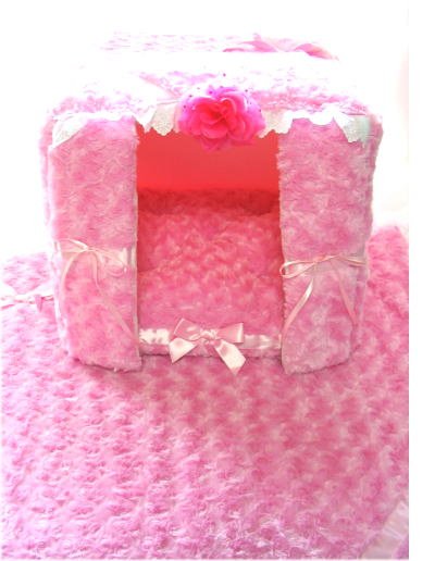 画像2: プリンセス巻き毛ファーのお姫様キューブハウス　ピンク　カーテン付